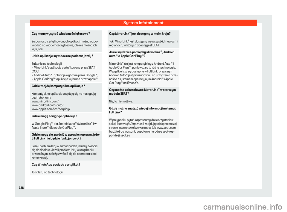 Seat Alhambra 2019  Instrukcja Obsługi (in Polish) System Infotainment
Czy mog