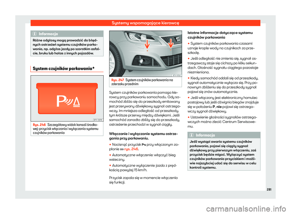 Seat Alhambra 2019  Instrukcja Obsługi (in Polish) Systemy wspomagaj