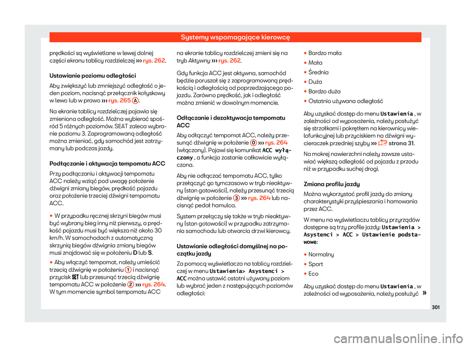 Seat Alhambra 2019  Instrukcja Obsługi (in Polish) Systemy wspomagaj