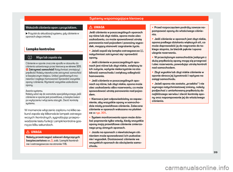 Seat Alhambra 2019  Instrukcja Obsługi (in Polish) Systemy wspomagaj
