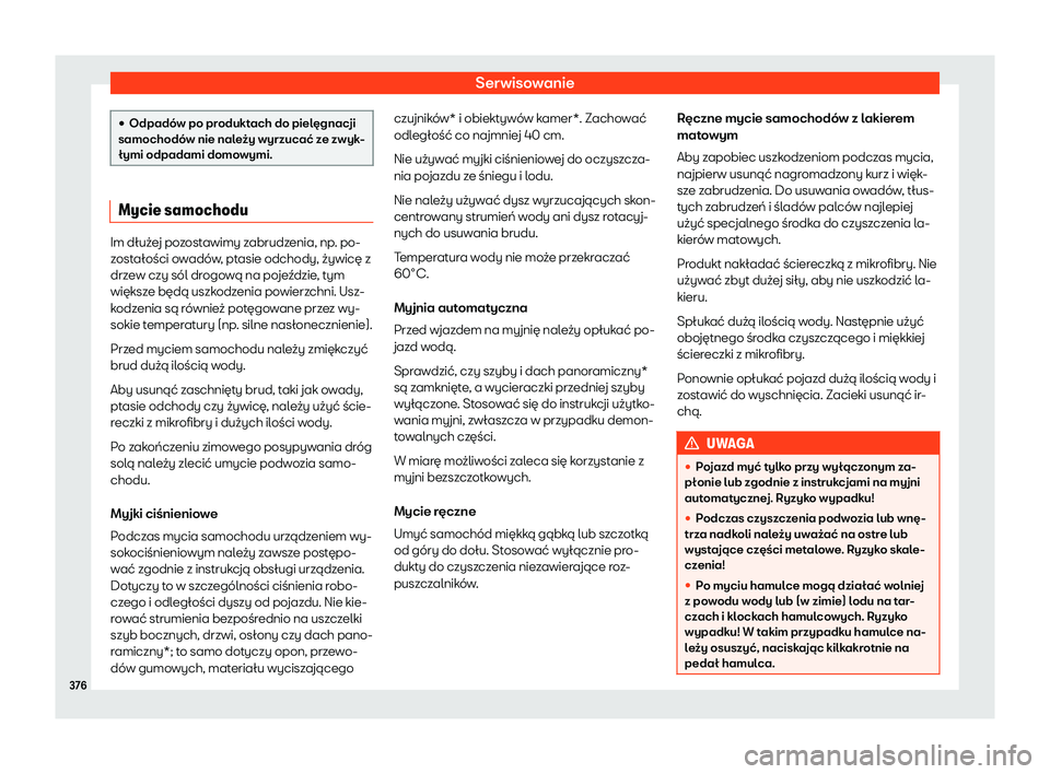 Seat Alhambra 2019  Instrukcja Obsługi (in Polish) Serwisowanie
