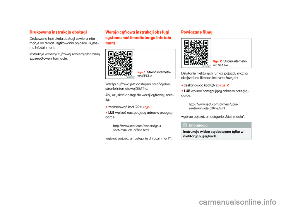 Seat Alhambra 2019  Instrukcja Obsługi (in Polish) Drukowana instrukcja obs