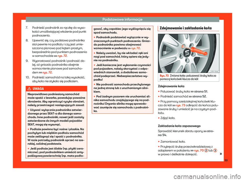 Seat Alhambra 2019  Instrukcja Obsługi (in Polish) Podstawowe informacje
Podnie