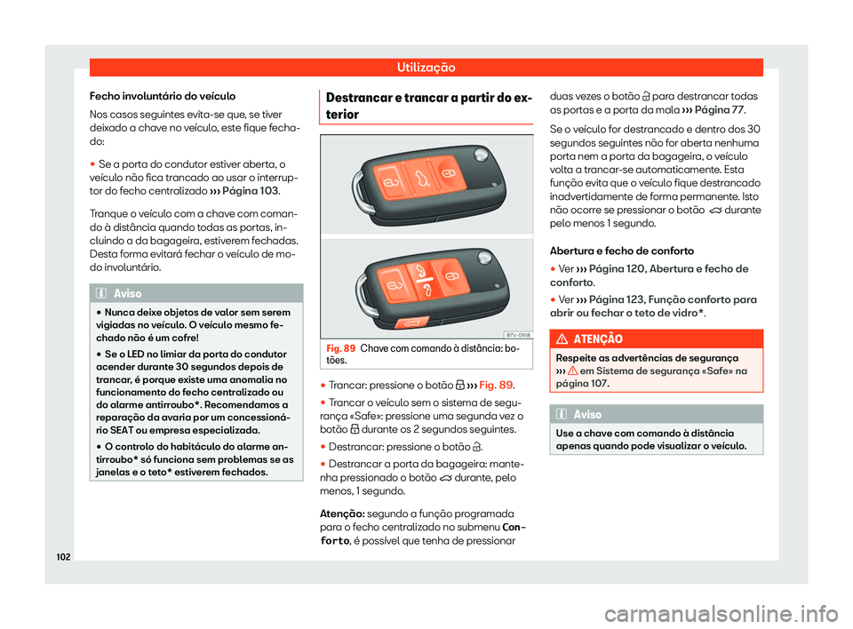 Seat Alhambra 2019  Manual do proprietário (in Portuguese)  Utiliza