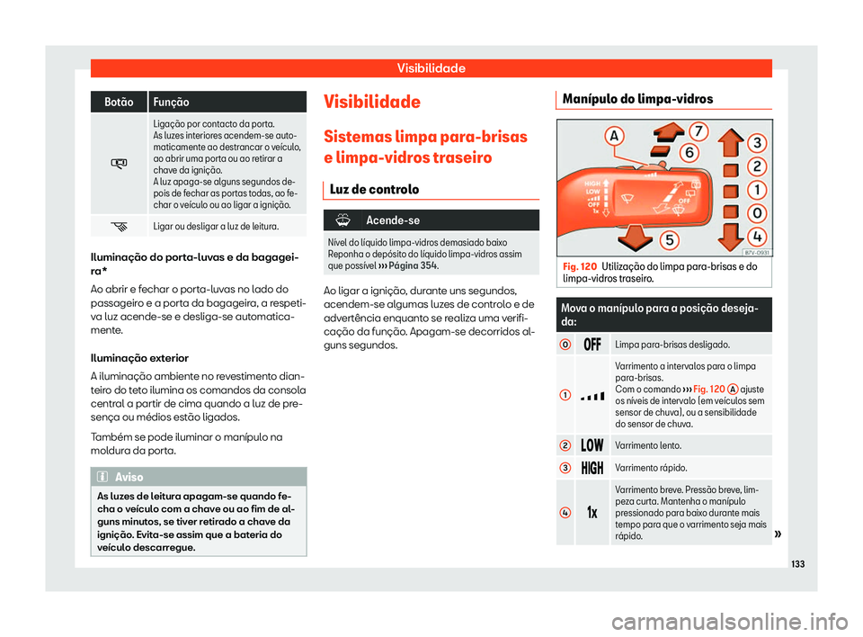 Seat Alhambra 2019  Manual do proprietário (in Portuguese)  Visibilidade
Bot