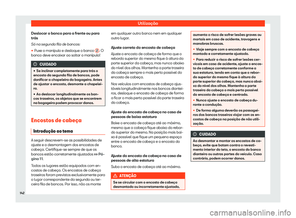 Seat Alhambra 2019  Manual do proprietário (in Portuguese)  Utiliza