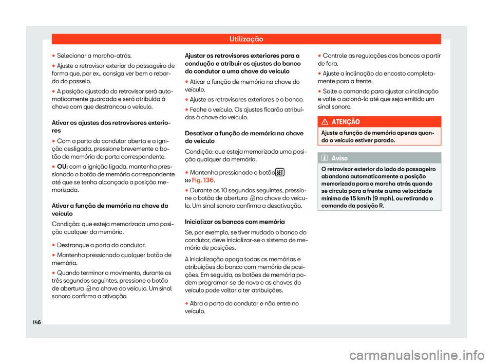 Seat Alhambra 2019  Manual do proprietário (in Portuguese)  Utiliza