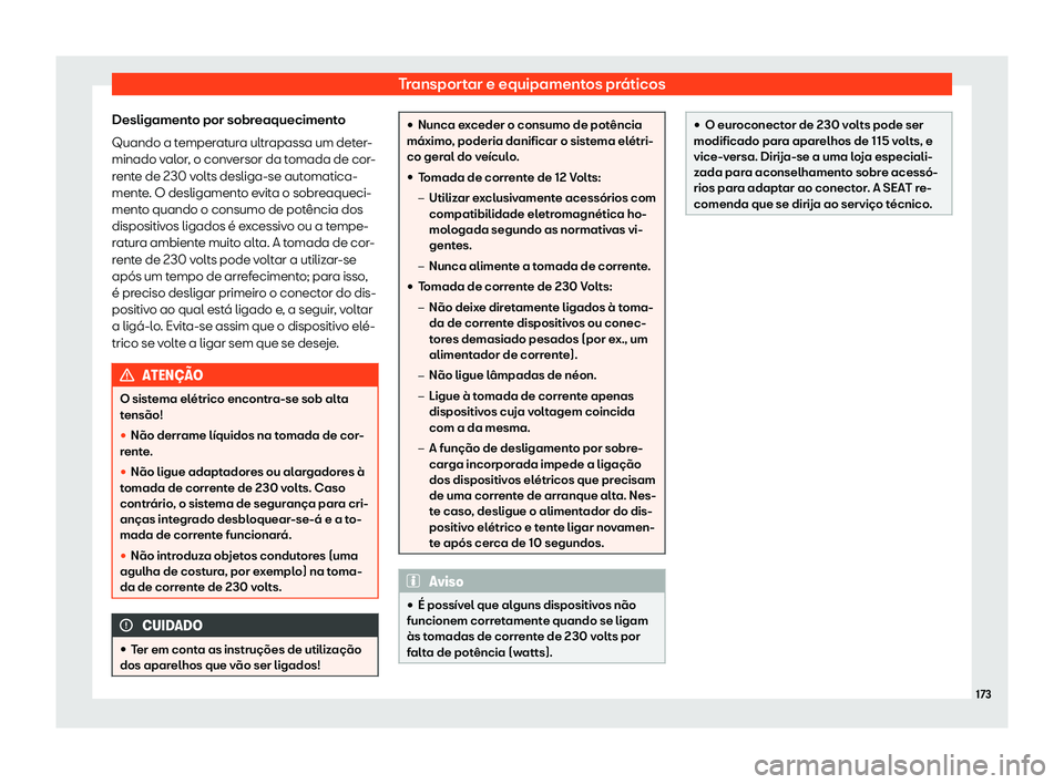 Seat Alhambra 2019 Manual do proprietário (in Portuguese) Transportar e equipamentos pr Seat Alhambra 2019 Manual do proprietário (in Portuguese) Transportar e equipamentos pr