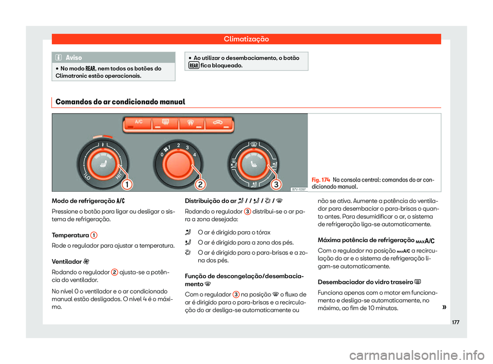 Seat Alhambra 2019 Manual do proprietário (in Portuguese) Climatiza Seat Alhambra 2019 Manual do proprietário (in Portuguese) Climatiza