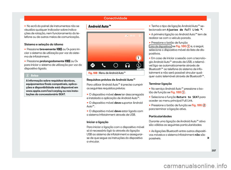 Seat Alhambra 2019  Manual do proprietário (in Portuguese)  Conectividade
