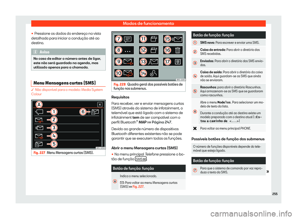 Seat Alhambra 2019  Manual do proprietário (in Portuguese)  Modos de funcionamento

