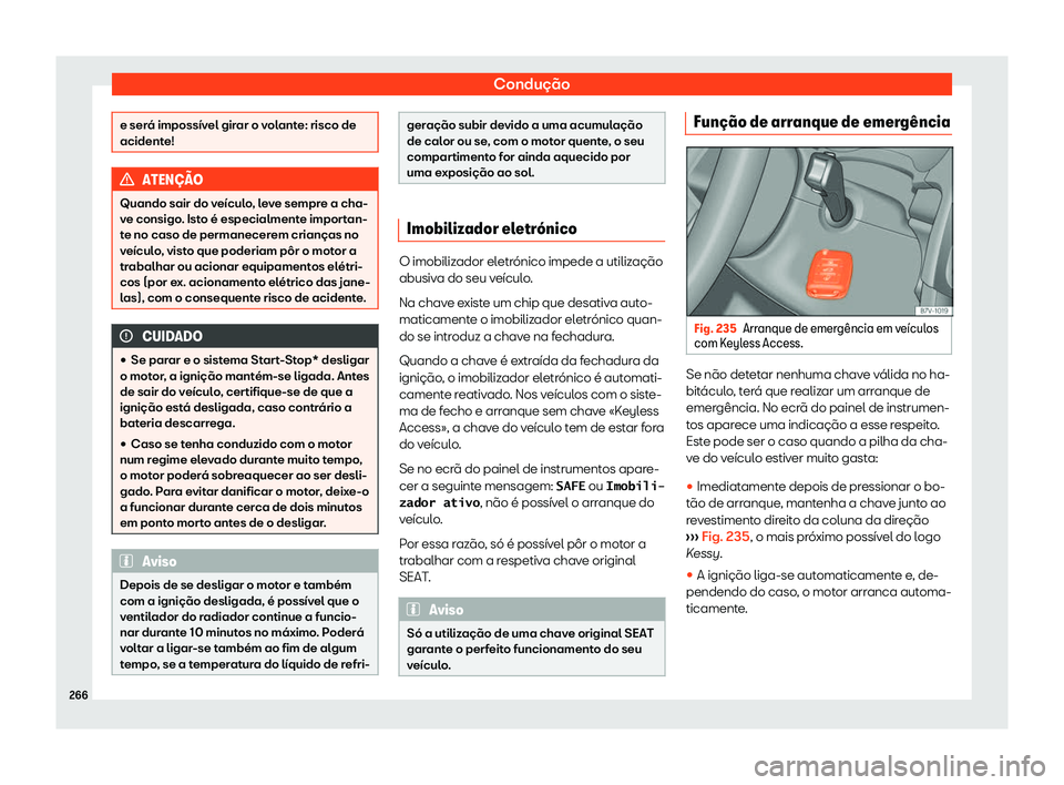 Seat Alhambra 2019 Manual do proprietário (in Portuguese) Condu Seat Alhambra 2019 Manual do proprietário (in Portuguese) Condu
