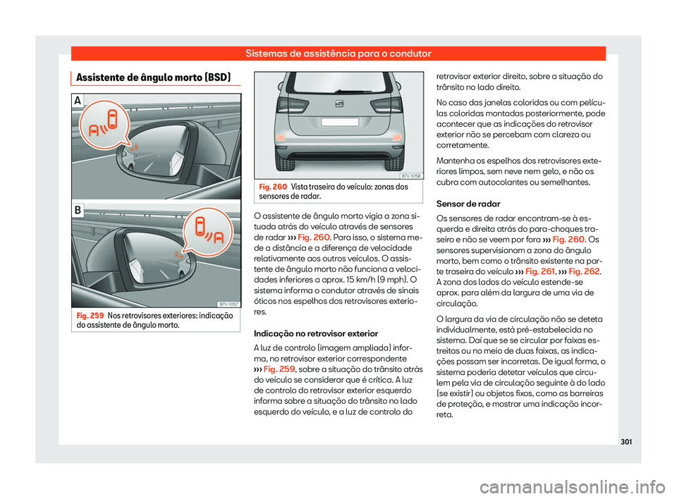 Seat Alhambra 2019  Manual do proprietário (in Portuguese)  Sistemas de assist