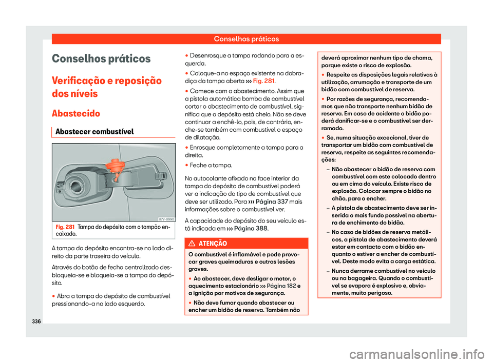 Seat Alhambra 2019  Manual do proprietário (in Portuguese)  Conselhos pr