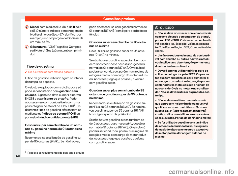 Seat Alhambra 2019  Manual do proprietário (in Portuguese)  Conselhos pr