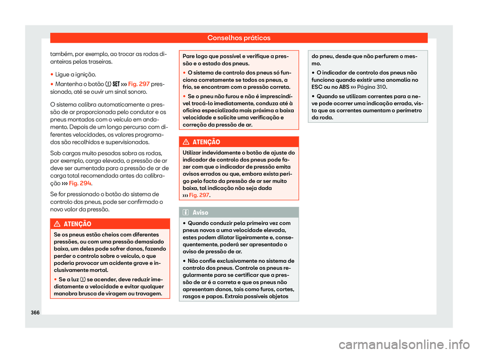 Seat Alhambra 2019  Manual do proprietário (in Portuguese)  Conselhos pr