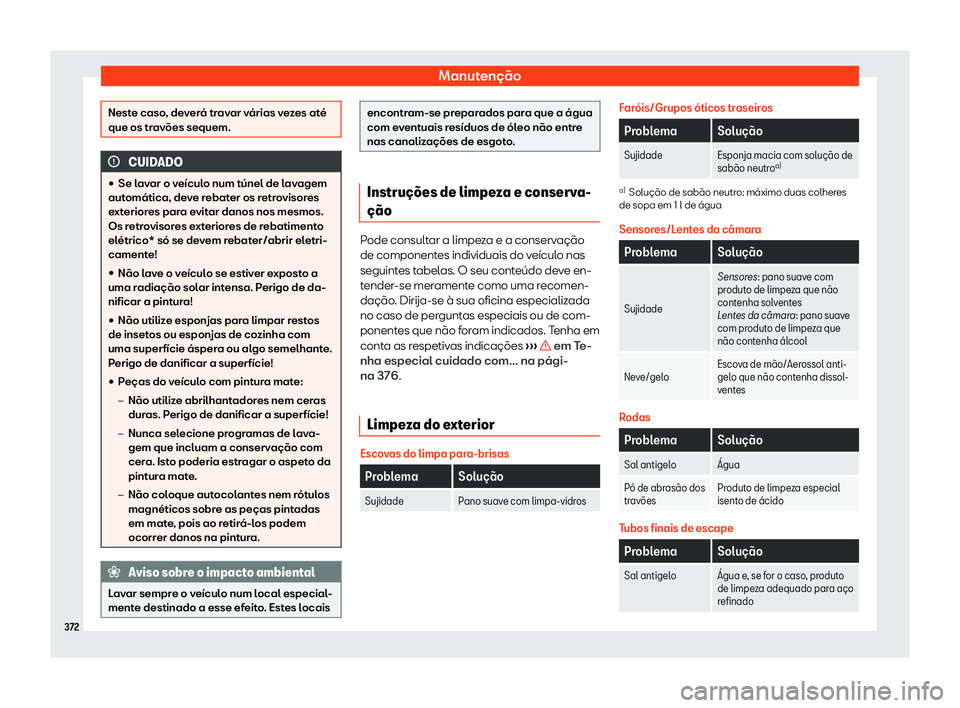 Seat Alhambra 2019 Manual do proprietário (in Portuguese) Manuten Seat Alhambra 2019 Manual do proprietário (in Portuguese) Manuten
