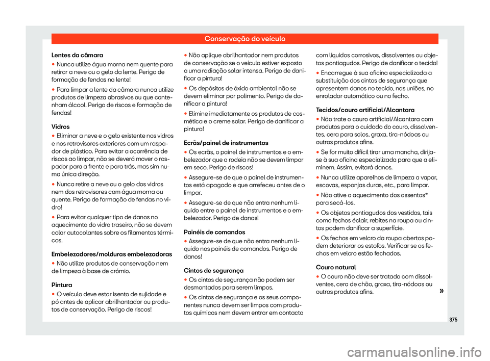 Seat Alhambra 2019 Manual do proprietário (in Portuguese) Conserva Seat Alhambra 2019 Manual do proprietário (in Portuguese) Conserva