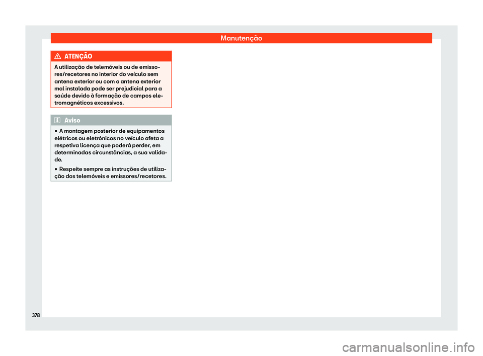 Seat Alhambra 2019 Manual do proprietário (in Portuguese) Manuten Seat Alhambra 2019 Manual do proprietário (in Portuguese) Manuten