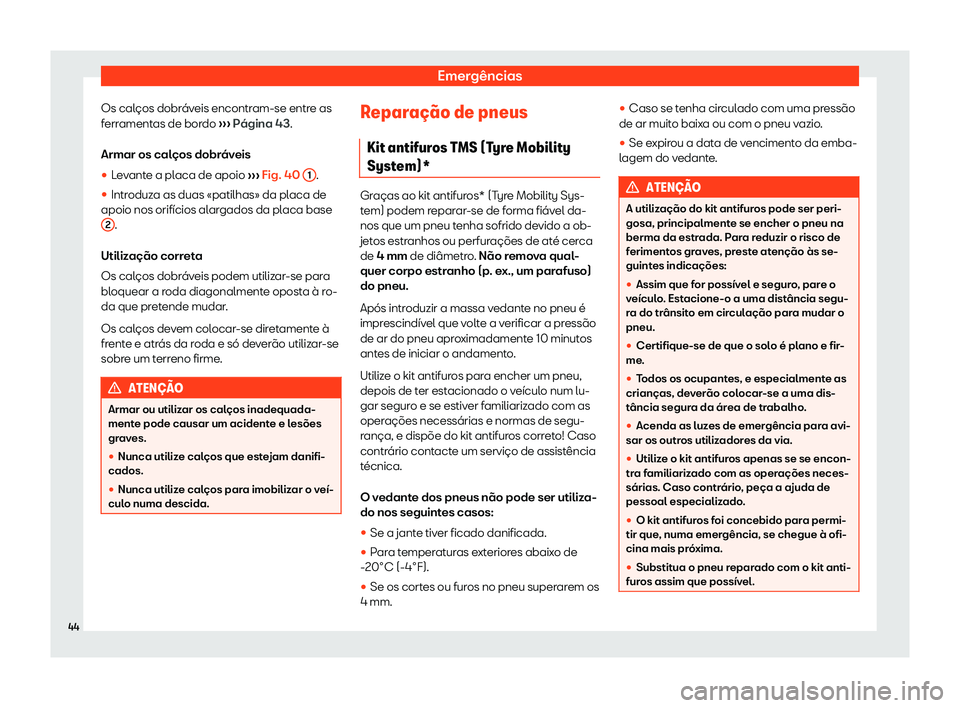 Seat Alhambra 2019  Manual do proprietário (in Portuguese)  Emerg