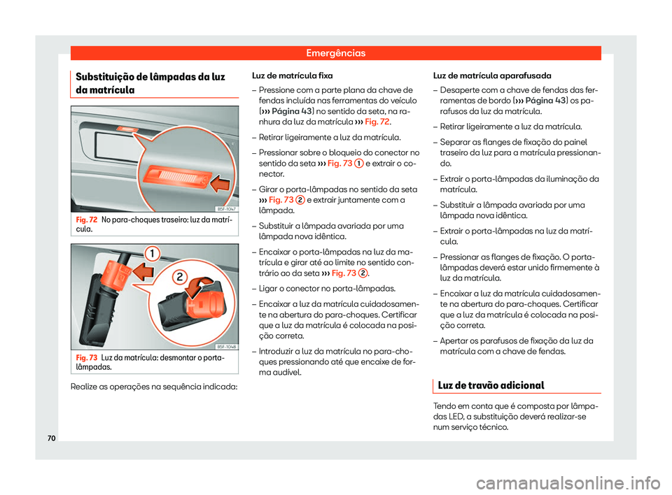 Seat Alhambra 2019  Manual do proprietário (in Portuguese)  Emerg