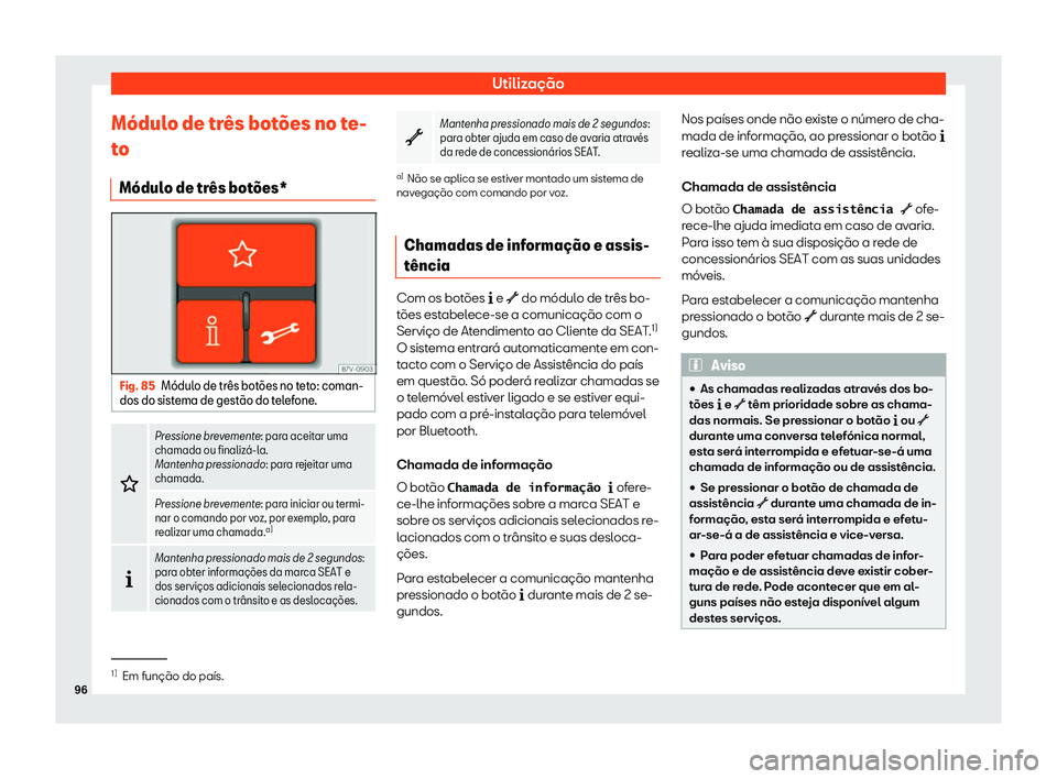 Seat Alhambra 2019  Manual do proprietário (in Portuguese)  Utiliza