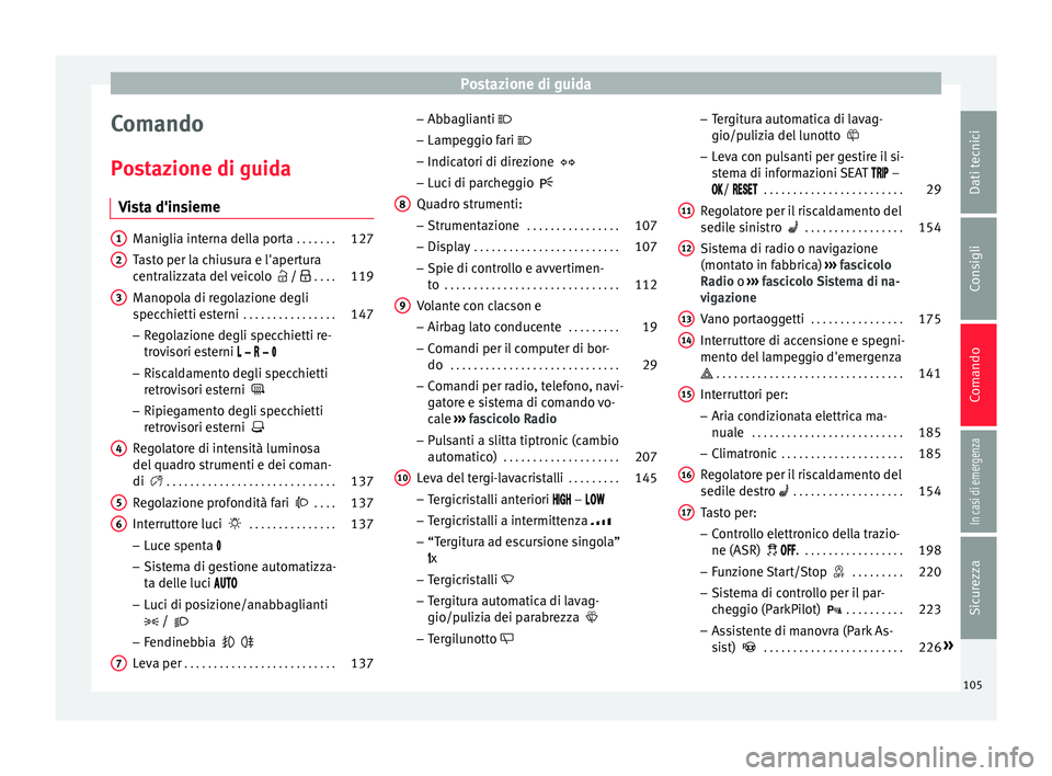 Seat Alhambra 2018 Manuale del proprietario (in Italian) Postazione di guida
Comando
P o
s
tazione di guida
Vista d'insieme Maniglia interna della porta
. . . . . . .127
Tasto per la chiusura e l'apertura
centr alizz
ata del veicolo / . Seat Alhambra 2018 Manuale del proprietario (in Italian) Postazione di guida
Comando
P o
s
tazione di guida
Vista d'insieme Maniglia interna della porta
. . . . . . .127
Tasto per la chiusura e l'apertura
centr alizz
ata del veicolo / .