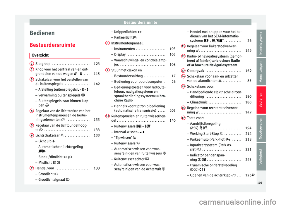 Seat Alhambra 2017 Handleiding (in Dutch) Bestuurdersruimte
Bedienen
B e
s
tuurdersruimte
Overzicht Slotgreep
. . . . . . . . . . . . . . . . . . . . . . . . 123
Knop voor het centraal ver- en ont-
grendel en
van de wagen . . Seat Alhambra 2017 Handleiding (in Dutch) Bestuurdersruimte
Bedienen
B e
s
tuurdersruimte
Overzicht Slotgreep
. . . . . . . . . . . . . . . . . . . . . . . . 123
Knop voor het centraal ver- en ont-
grendel en
van de wagen . .