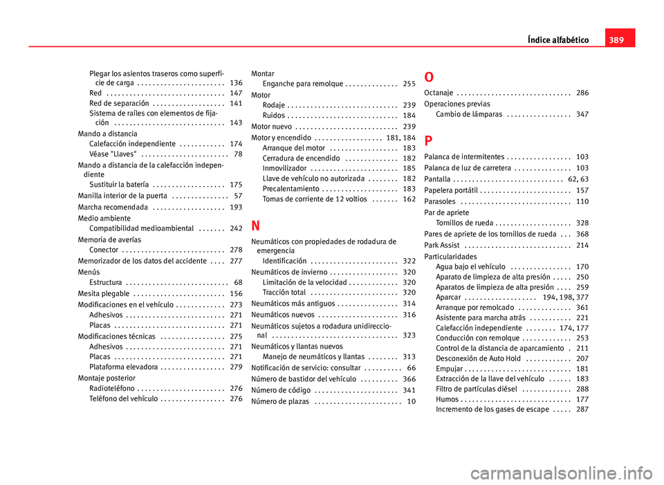 Seat Alhambra 2014 Manual del propietario (in Spanish) Plegar los asientos traseros como superfi-cie de carga . . . . . . . . . . . . . . . . . . . . . . . 136
Red . . . . . . . . . . . . . . . . . . . . . . . . . . . . . . . 147
Red de separación . . Seat Alhambra 2014 Manual del propietario (in Spanish) Plegar los asientos traseros como superfi-cie de carga . . . . . . . . . . . . . . . . . . . . . . . 136
Red . . . . . . . . . . . . . . . . . . . . . . . . . . . . . . . 147
Red de separación . .