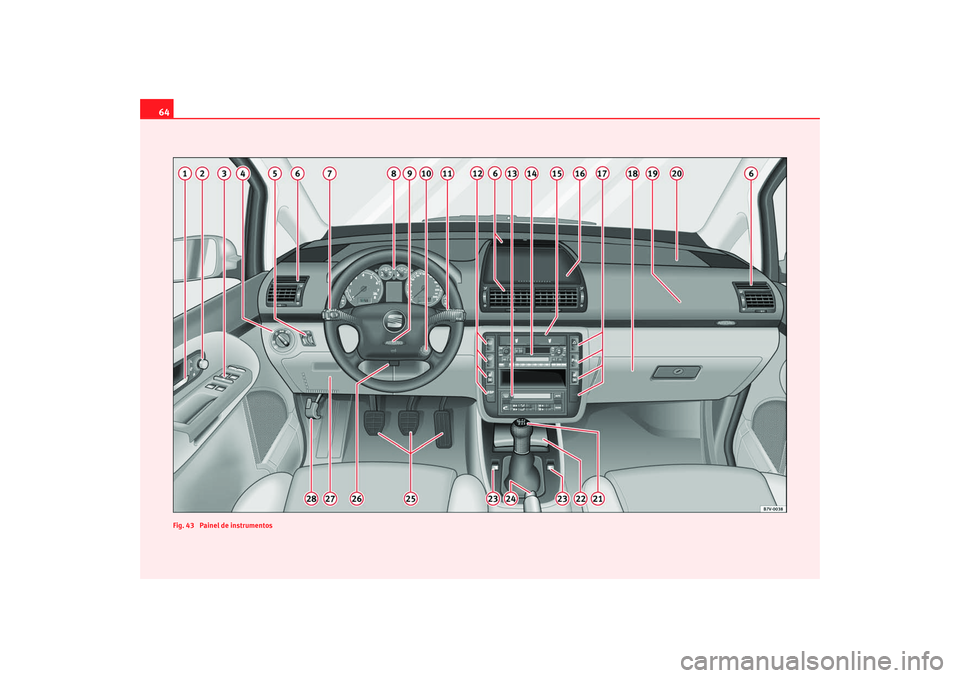 Seat Alhambra 2007 Manual do proprietário (in Portuguese) 64
Fig. 43 Painel de instrumentosalhambra portugues.book Seite 64 Freitag, 20. April 2007 10:02 10 Seat Alhambra 2007 Manual do proprietário (in Portuguese) 64
Fig. 43 Painel de instrumentosalhambra portugues.book Seite 64 Freitag, 20. April 2007 10:02 10