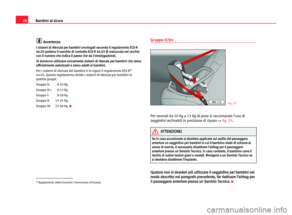 Seat Alhambra 2005  Manuale del proprietario (in Italian) 28Bambini al sicuro
A Av
vv
ve
er
rt
te
en
nz
za
a
I
I ssi
is
st
te
em
mi
i ddi
i rri
it
te
en
nu
ut
ta
a ppe
er
r bba
am
mb
bi
in
ni
i oom
mo
ol
lo
og
ga
at
ti
i sse
ec
co
on
nd
do
o iil
l rre
eg
go
