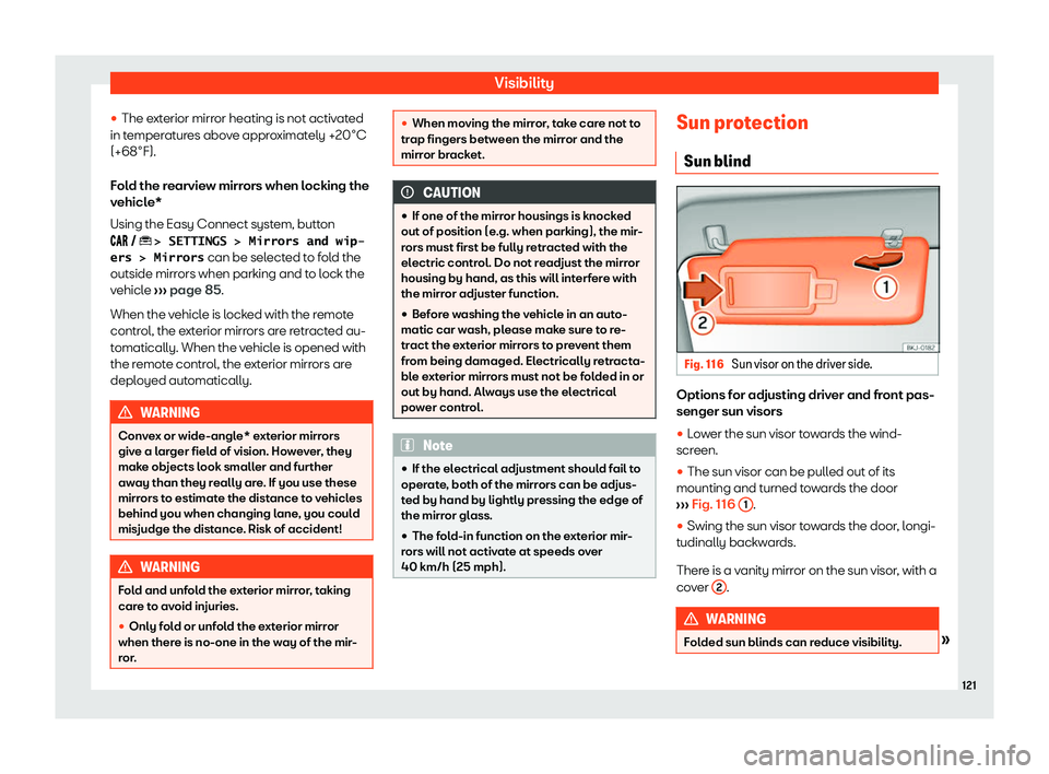 Seat Arona 2020  Owners Manual Visibility
