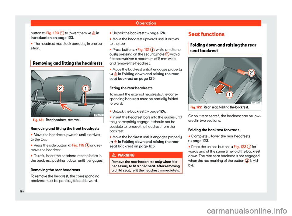 Seat Arona 2020  Owners Manual Operation
button  