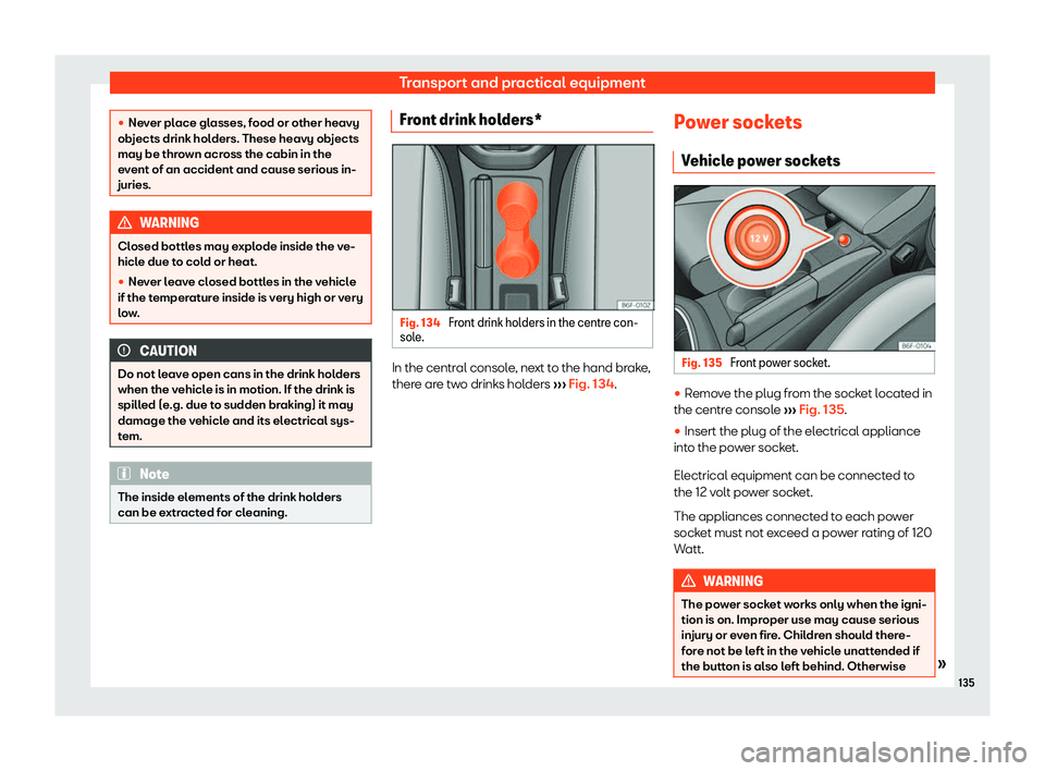 Seat Arona 2020  Owners Manual Transport and practical equipment
