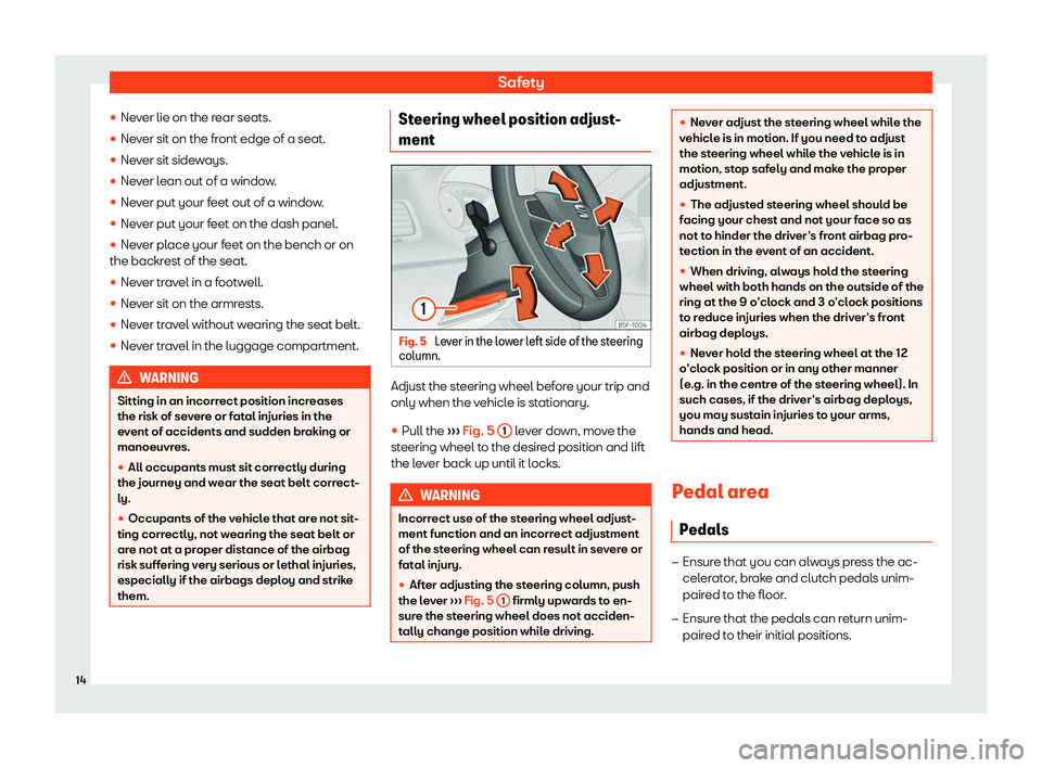 Seat Arona 2020 User Guide Safety
