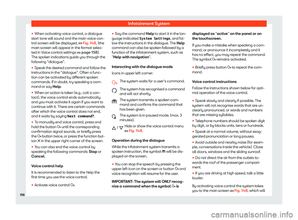 Seat Arona 2020  Owners Manual Infotainment System
