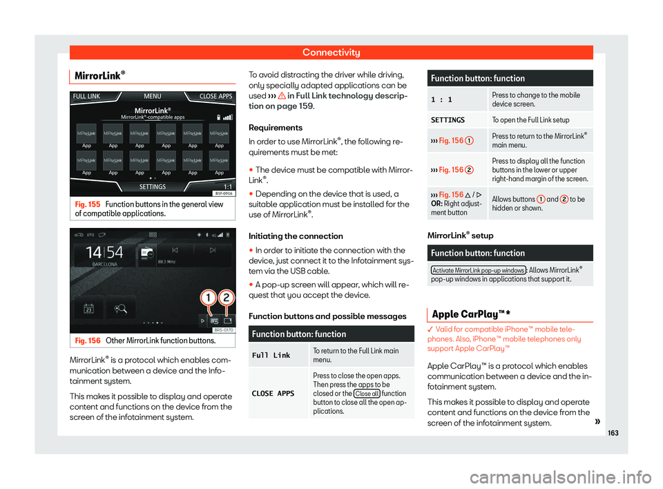Seat Arona 2020  Owners Manual Connectivity
MirrorLink 