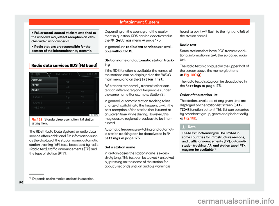 Seat Arona 2020  Owners Manual Infotainment System

