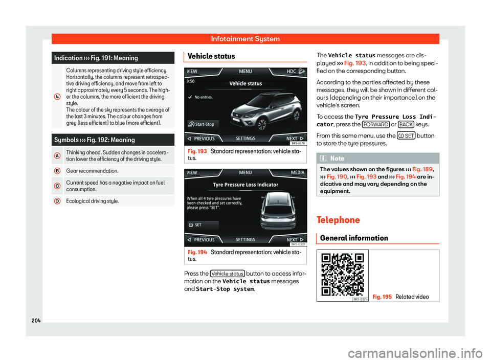 Seat Arona 2020  Owners Manual Infotainment System
Indication 
