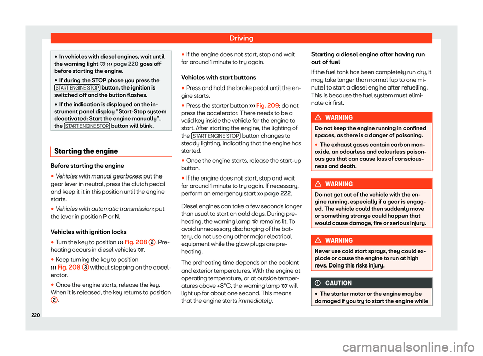 Seat Arona 2020  Owners Manual Driving
