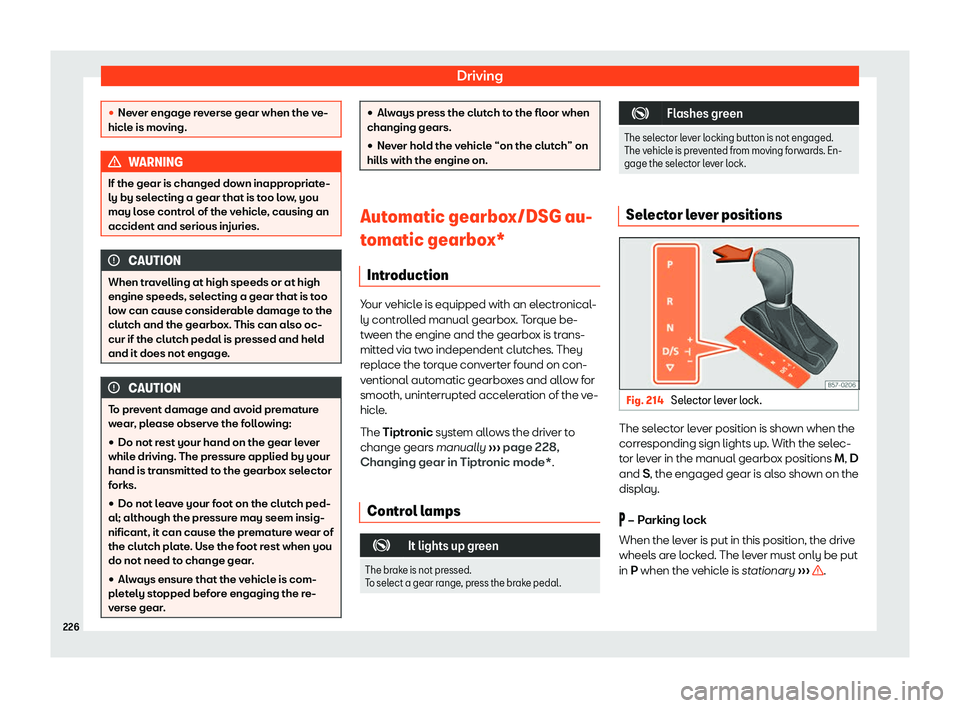 Seat Arona 2020  Owners Manual Driving
