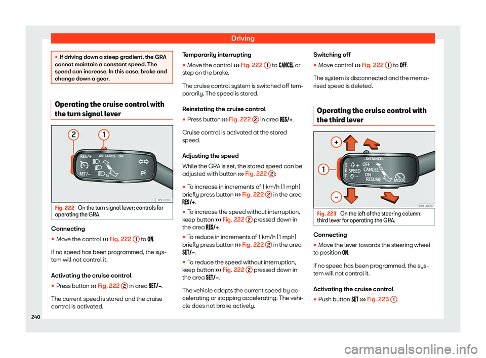 Seat Arona 2020  Owners Manual Driving
