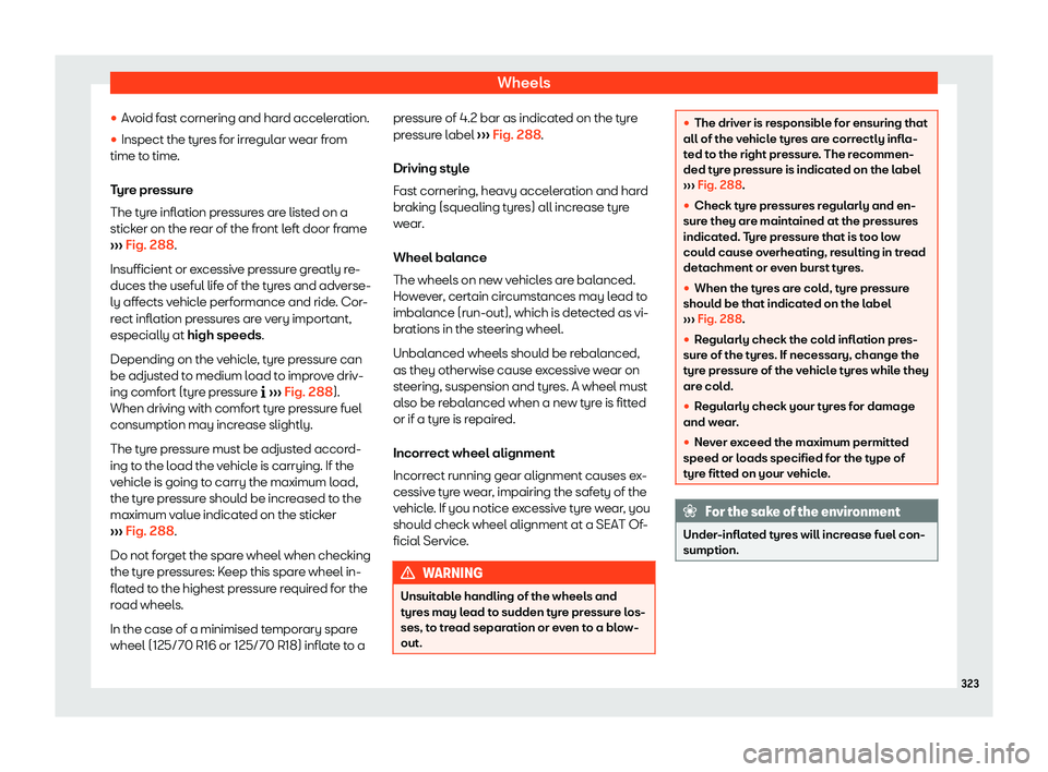 Seat Arona 2020  Owners Manual Wheels
