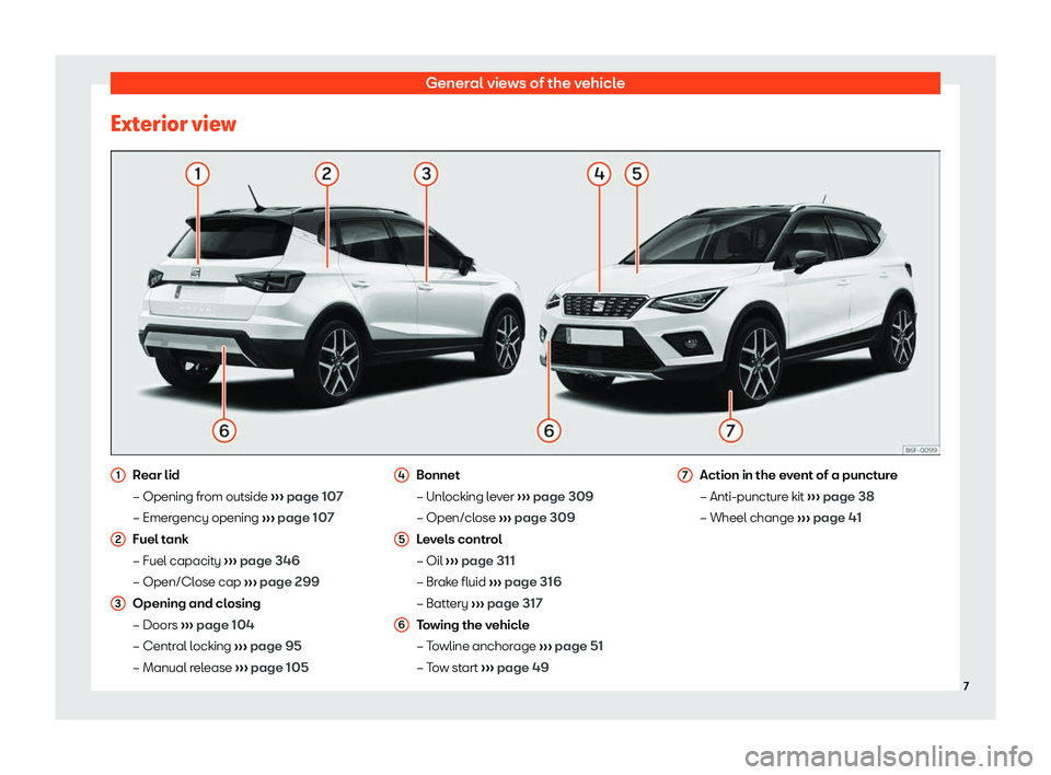 Seat Arona 2020  Owners Manual General views of the vehicle
Exterior view Rear lid
