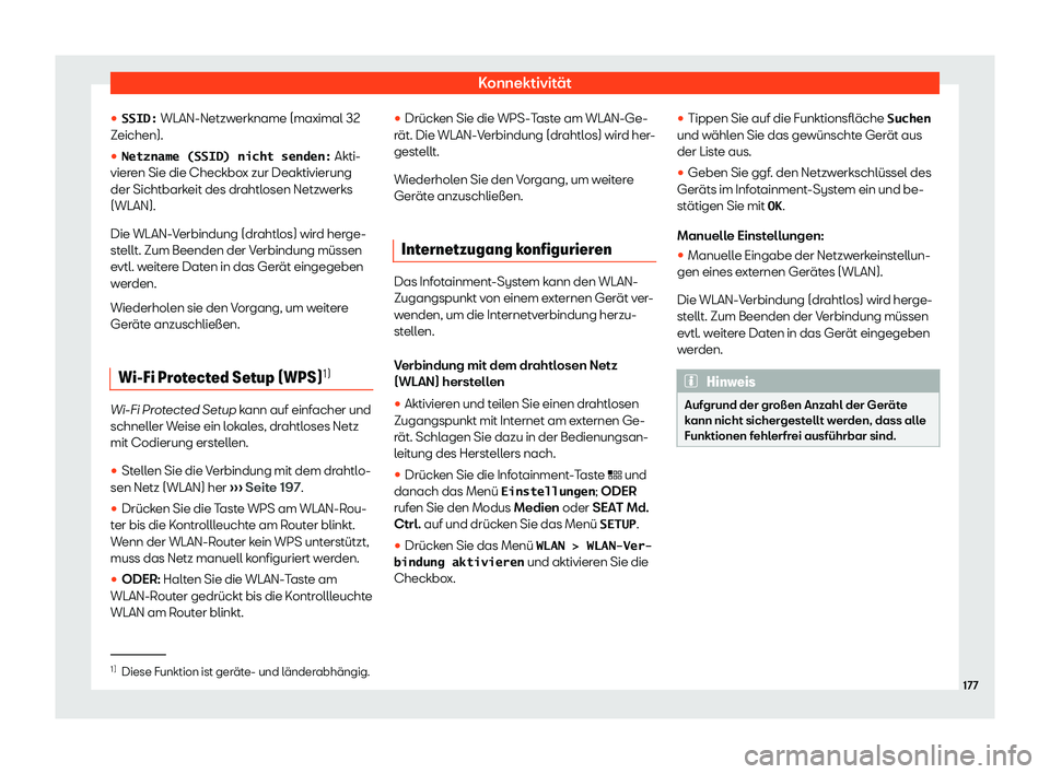 Seat Arona 2020  Betriebsanleitung (in German) Konnektivität
