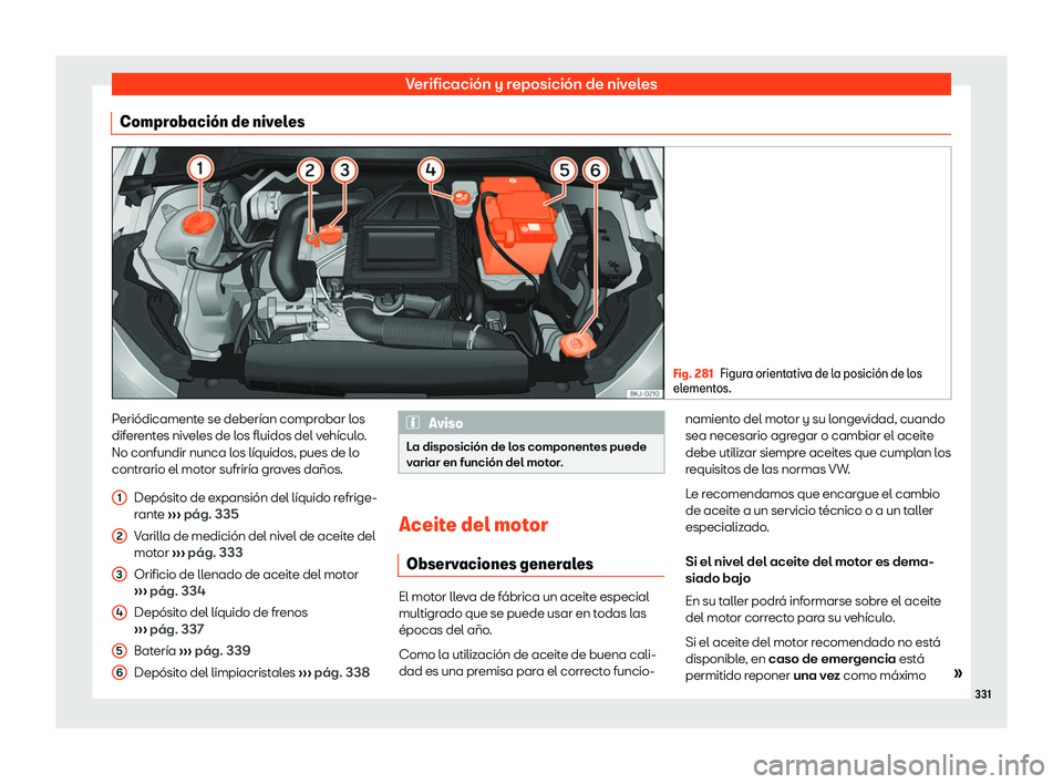 Seat Arona 2020  Manual del propietario (in Spanish) Verificaci