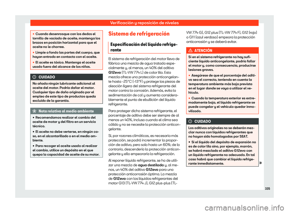 Seat Arona 2020  Manual del propietario (in Spanish) Verificaci