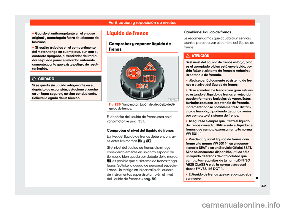 Seat Arona 2020  Manual del propietario (in Spanish) Verificaci