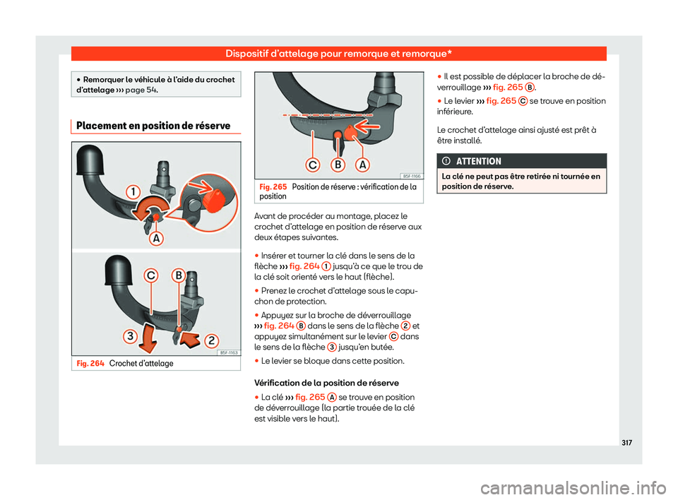 Seat Arona 2020  Manuel du propriétaire (in French)  Dispositif d’attelage pour remorque et remorque*

