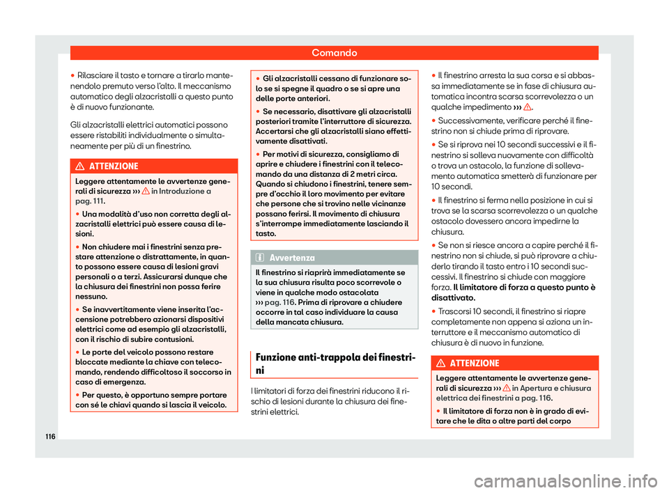 Seat Arona 2020  Manuale del proprietario (in Italian) Comando
